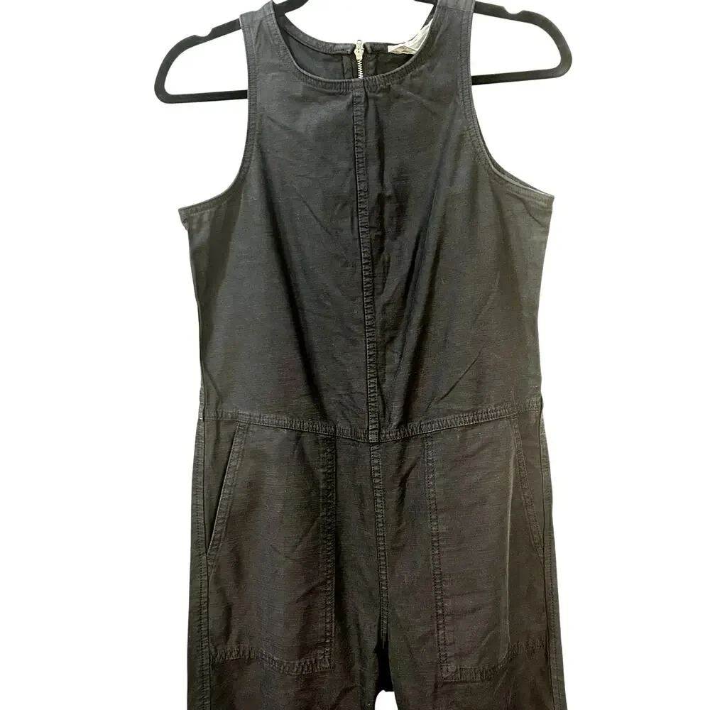 Everlane The Fatigue Barrel Jumpsuit Sleveless Crop Wide Leg Black Women 0 NWT